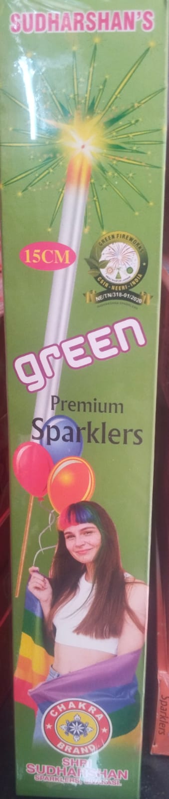 15 Cm Green Sparklers (10Pcs)